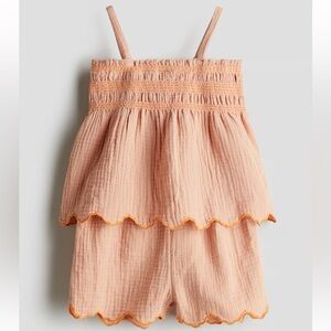 H&M toddler girl matching cotton set